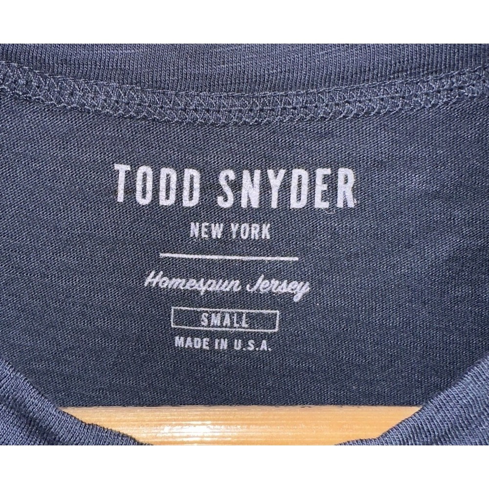 New Todd Snyder Shirt Mens Small Navy Blue Slub Pocket Tee Homespun USA Made - Picture 6 of 7